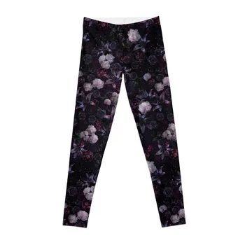 Midsummer Nights Dream #Dark Floral #la miezul Nopții #Negru #Rose #Noapte Jambiere pantaloni de Trening pentru femei cu push-up leggins