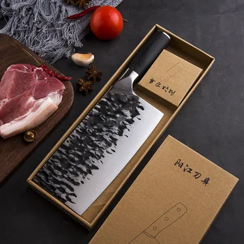 Chineză Forjate Cuțit de Măcelar Cutite de Bucatarie Instrument Manual Non-stick de Tocare Feliere Chef Cuțite Cleaver Cuțit Mâner din Lemn Cadou