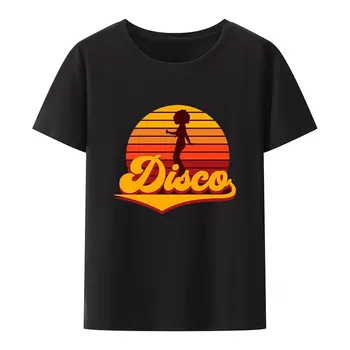 Retro Disco Modal Print T Shirt Femei Goth Estetice Y2k Topuri Unisex Scurta de Vara-si O-gât Tendință Hipster Moda Streetwear